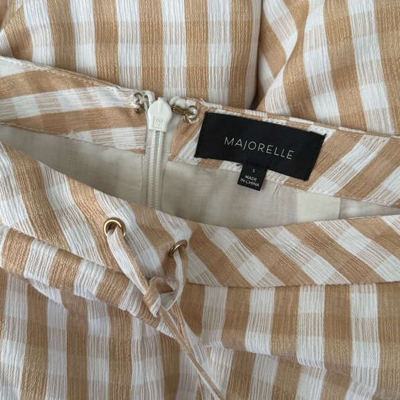 MAJORELLE Theo Gingham Pant in Gold Check - Picture 5 of 5